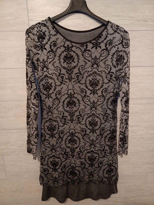 Vestito donna grigio nero