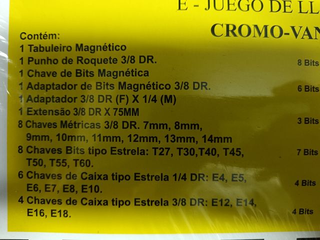 Juego de llaves y brocas 1/4 y 3/8 - 64 piezas