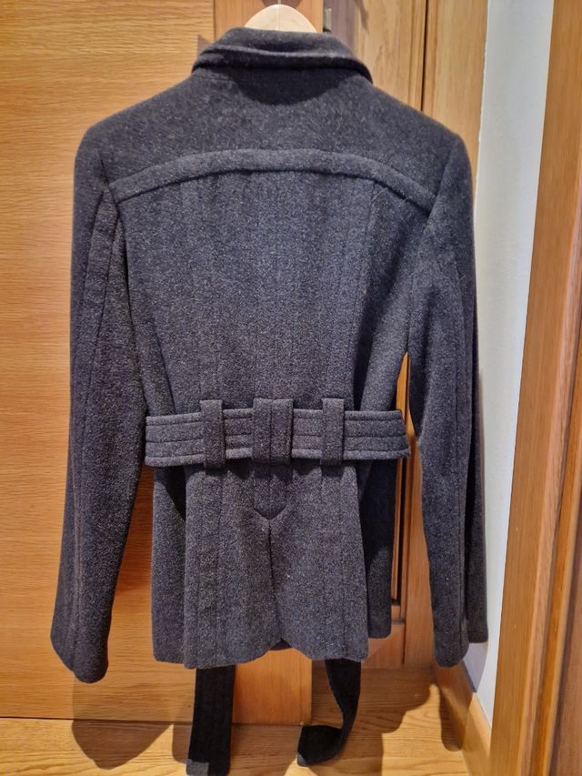 Abrigo mujer lana gris Zara talla XS