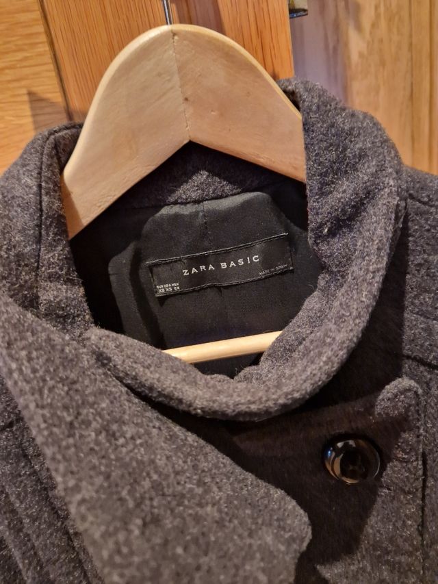 Abrigo mujer lana gris Zara talla XS