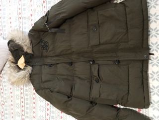 Parka siksilk verde militar talla XL como nueva