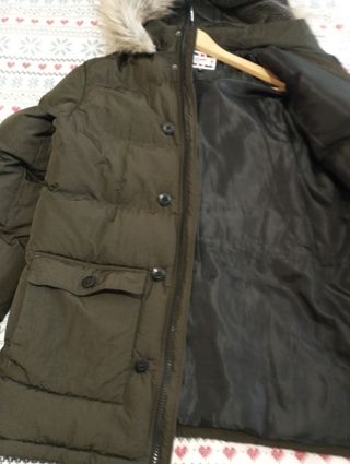 Parka siksilk verde militar talla XL como nueva