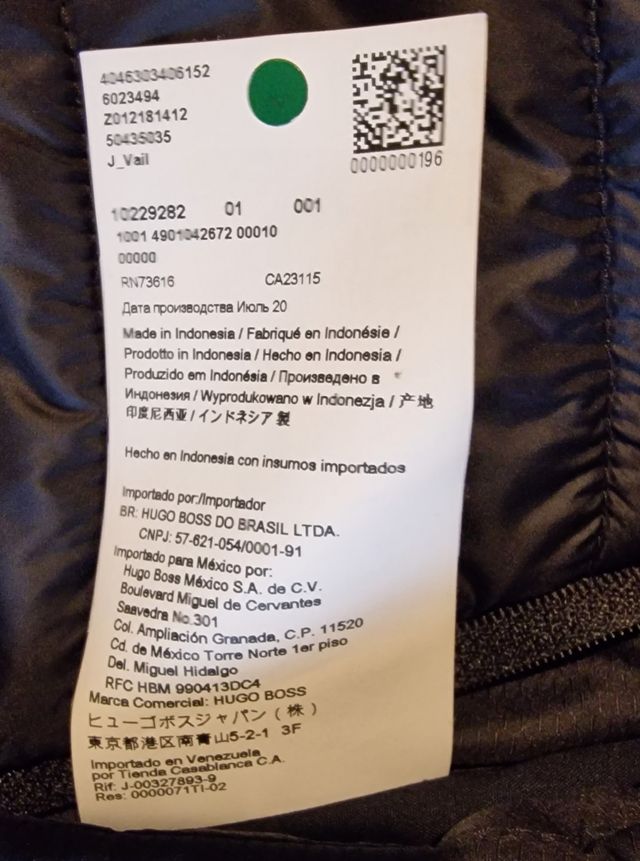 Cazadora plumas Hugo Boss talla M