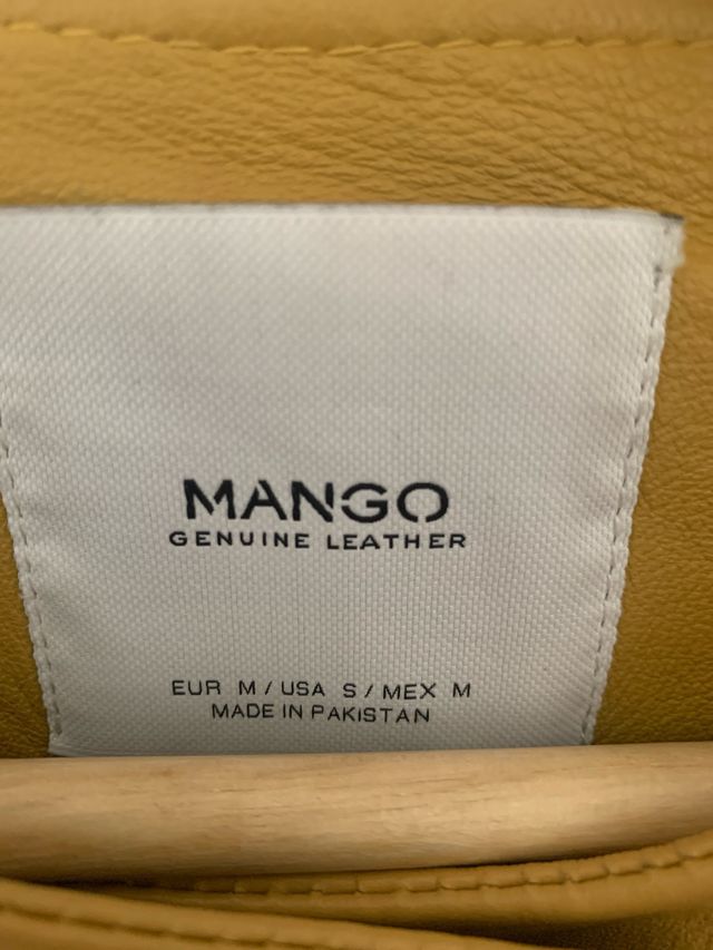 chaqueta biker cuero mango