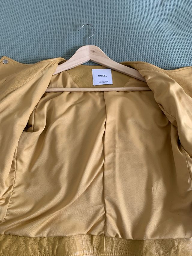 chaqueta biker cuero mango