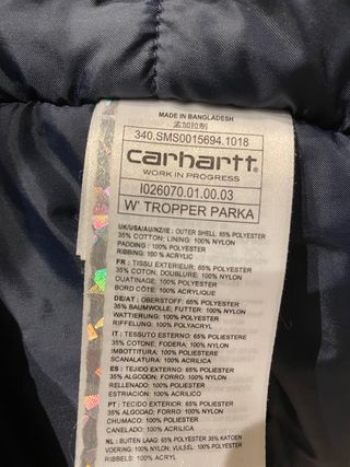 Cazadora Carhartt tropper parka azul