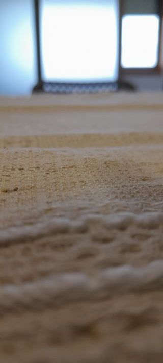 Pano centro de mesa de linho feito em tear