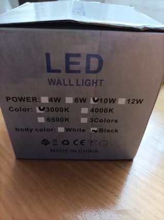 Applique cubo nero moderno per interno o esterni