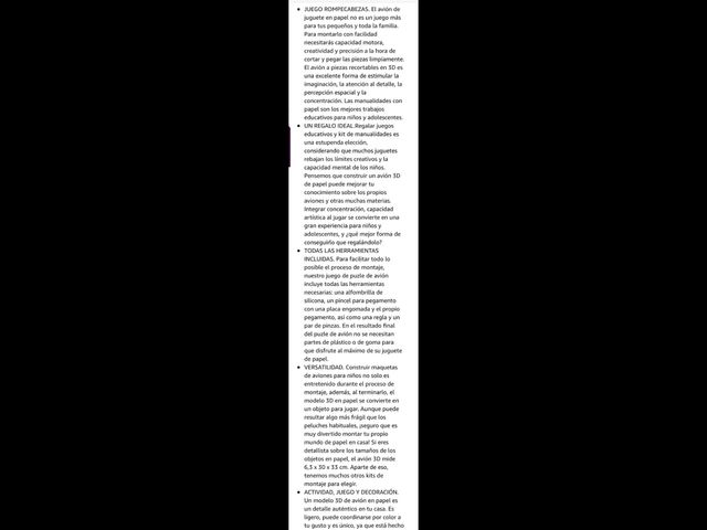 Maqueta de avión para montar