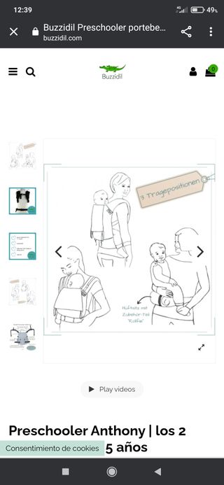 Mochila ergonómica para niños de 2 a 6 años