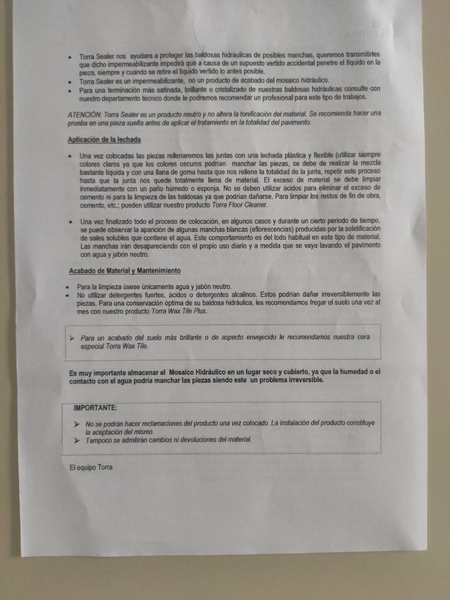 2 cajas de baldosa hidráulica Torra