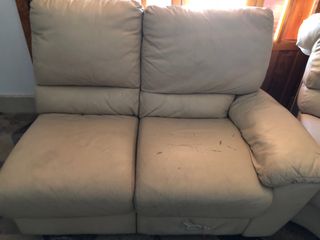 sofa cuero blanco Natuzzi