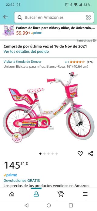 Bicicleta de niña