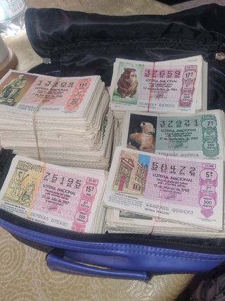 lote de Lotería nacional del año 1971 a 1988