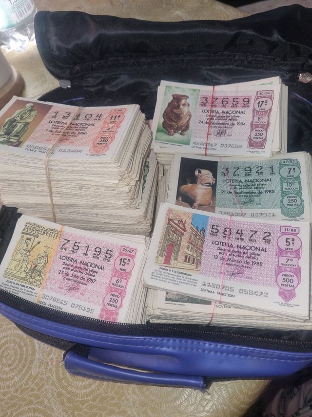 lote de Lotería nacional del año 1971 a 1988