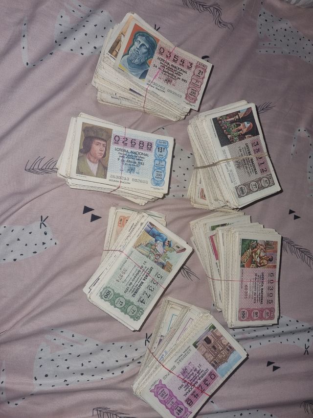 lote de Lotería nacional del año 1971 a 1988