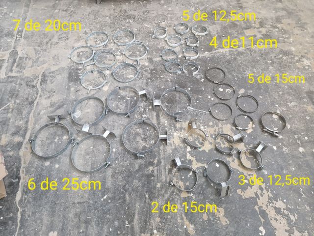 Abrazaderas distintas medidas y tipos