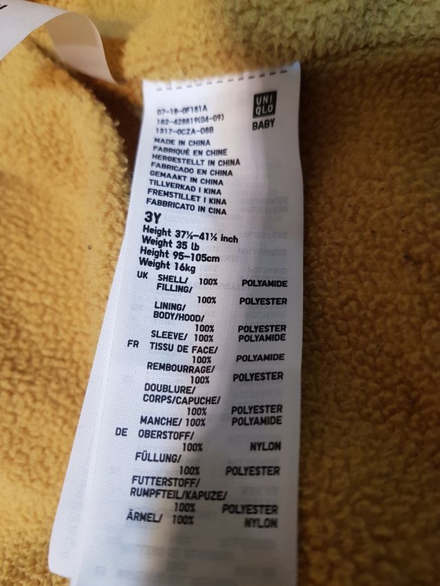 Chaqueta unisex UNIQLO 3-4años