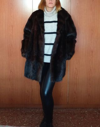 Abrigo de piel de rata almizclera