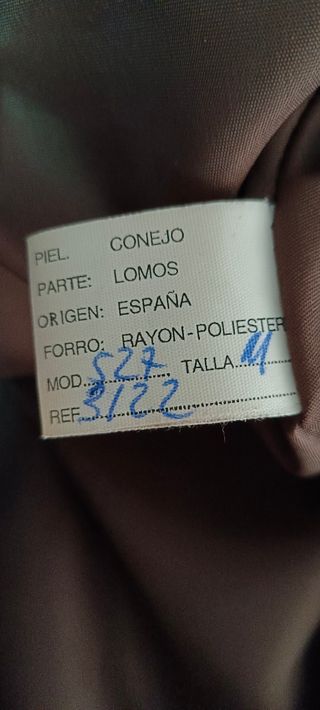 Abrigo de piel de conejo