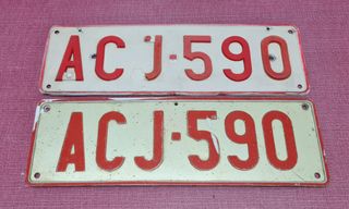 2 chapas matricula antigua Belgica 70/80