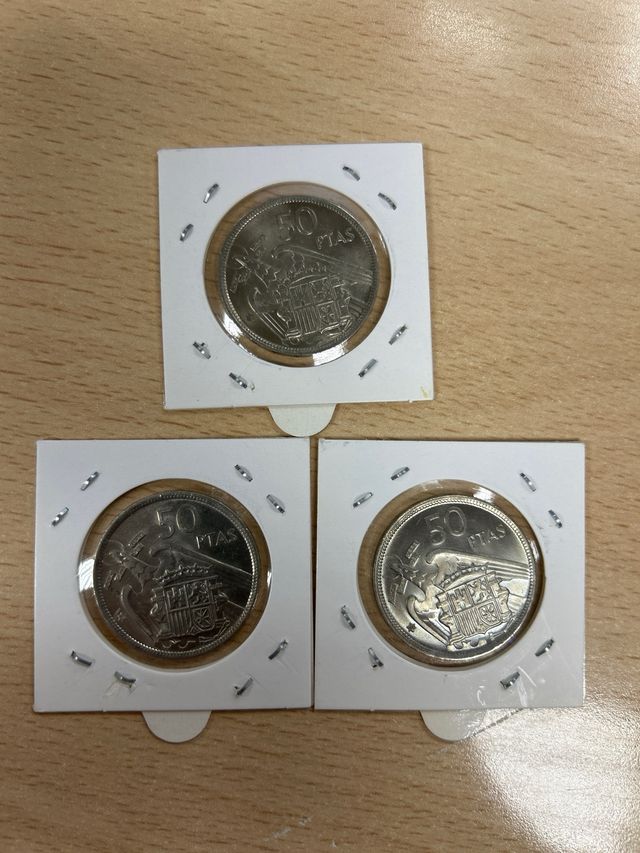 Monedas Franco 50 pesetas 1957  *68, *69 y *70