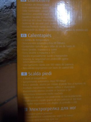 Calientapiés eléctrico