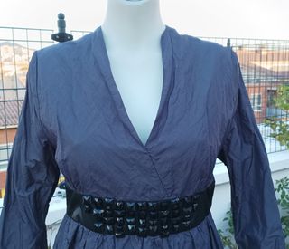 Vestido fiesta G de tafetán y  pedrería