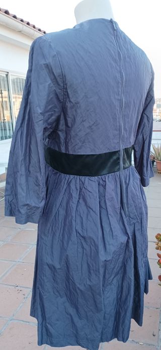 Vestido fiesta G de tafetán y  pedrería