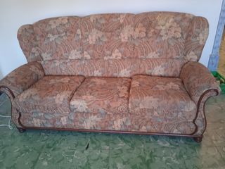 sofa tres plazas clasico + 2 sillones