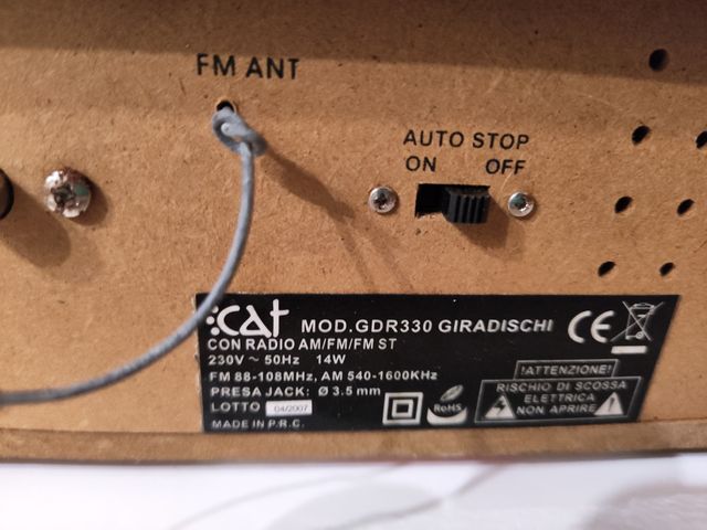 Giradischi Cat da 33 e 45 giri con radio