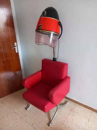 Secador peluqueria antiguo con sillón