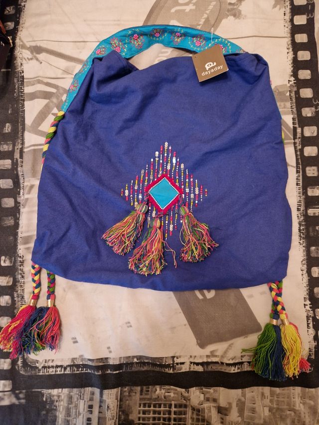 BOLSO DAYDAY AZUL CON ETIQUETA