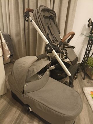 Cybex Balios S Capazo+Silla Paseo Gris+regalos. 