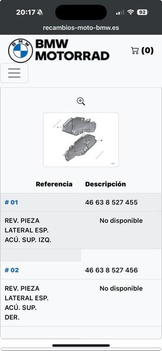 Piezas recambio Moto BMW