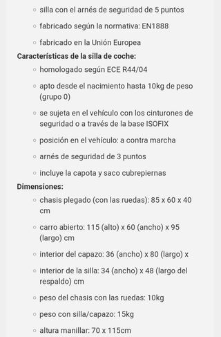 Carro+ capazo+ silla grupo 0