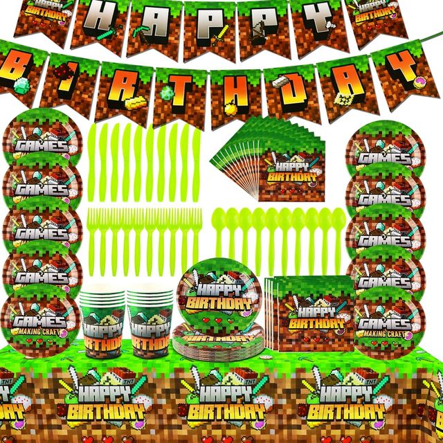 OFERTA Vajilla Minecraft Tema Party NUEVO SIN USAR