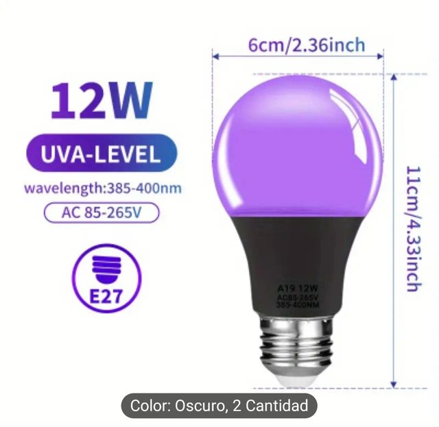 bombilla luz negra fluorescente