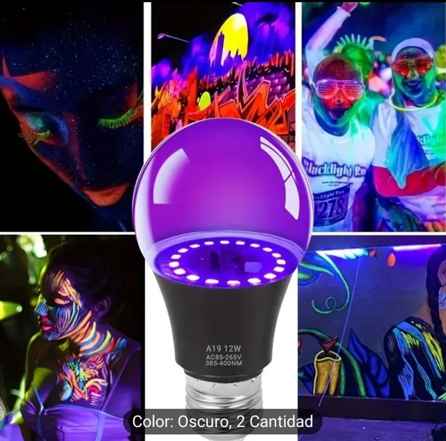 bombilla luz negra fluorescente