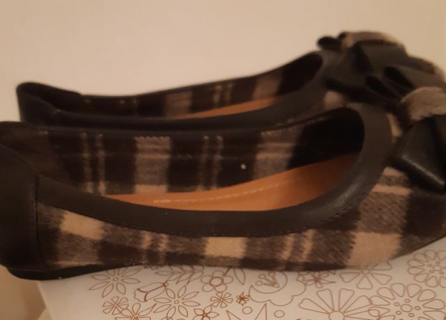 Ballerine in tessuto tartan