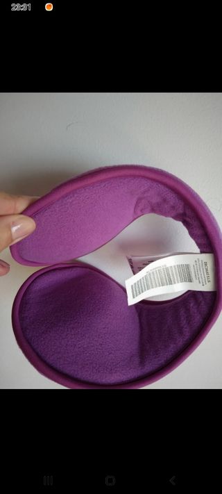 Conjunto orejeras y bufanda-gorro 💜