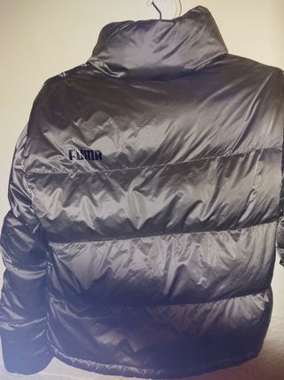 Chaqueta abrigo plumas puma gris metalizado