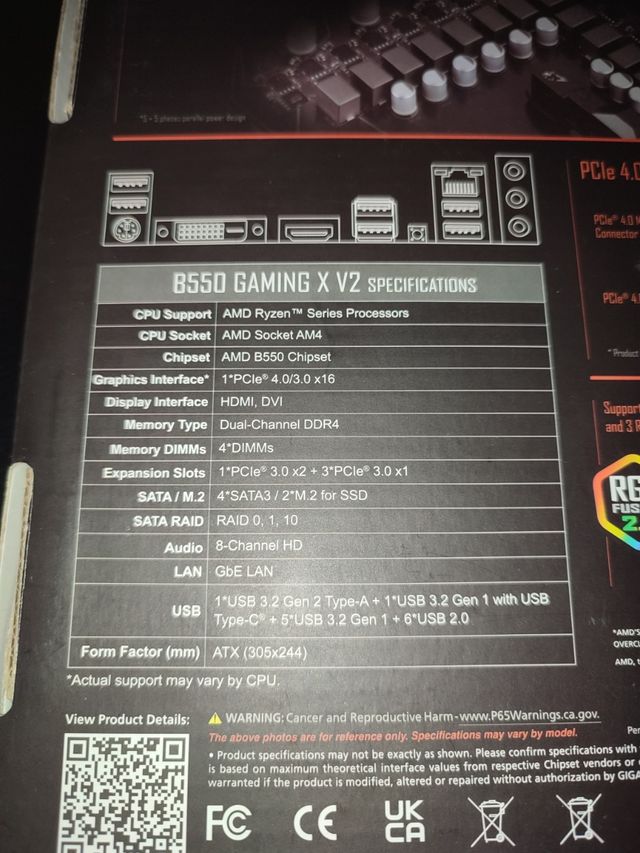 Placa base gigabyte B550