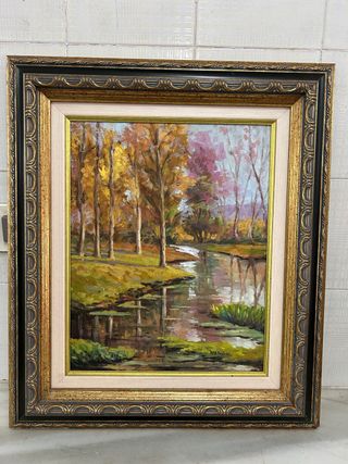 Cuadro pintado al oleo, paisaje.