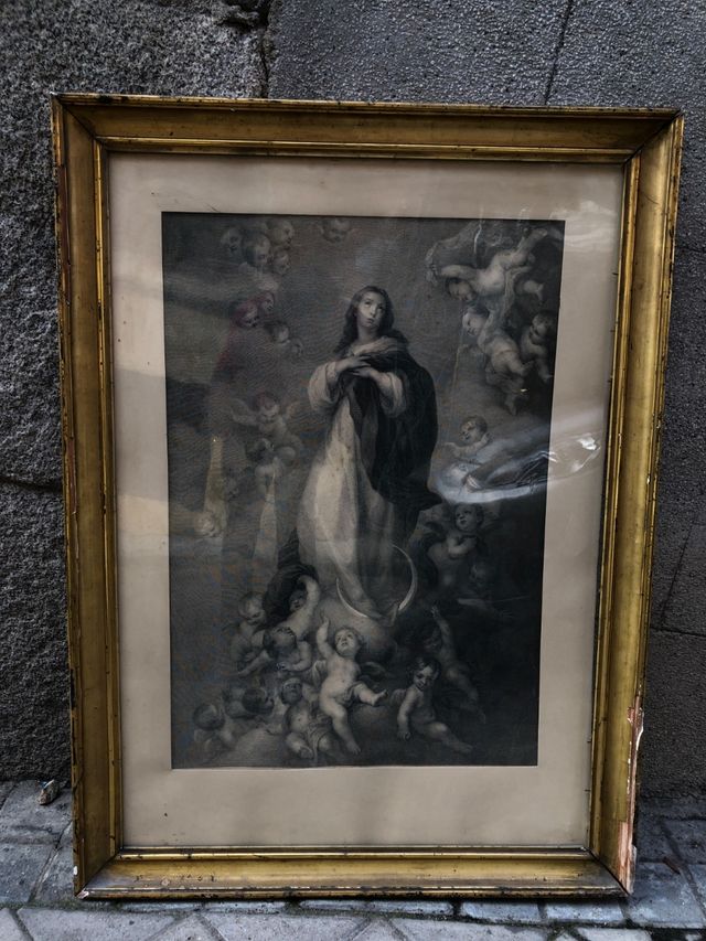 Grabado antiguo Inmaculada Concepción