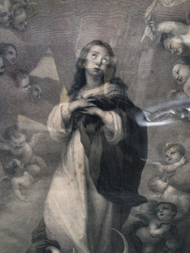 Grabado antiguo Inmaculada Concepción