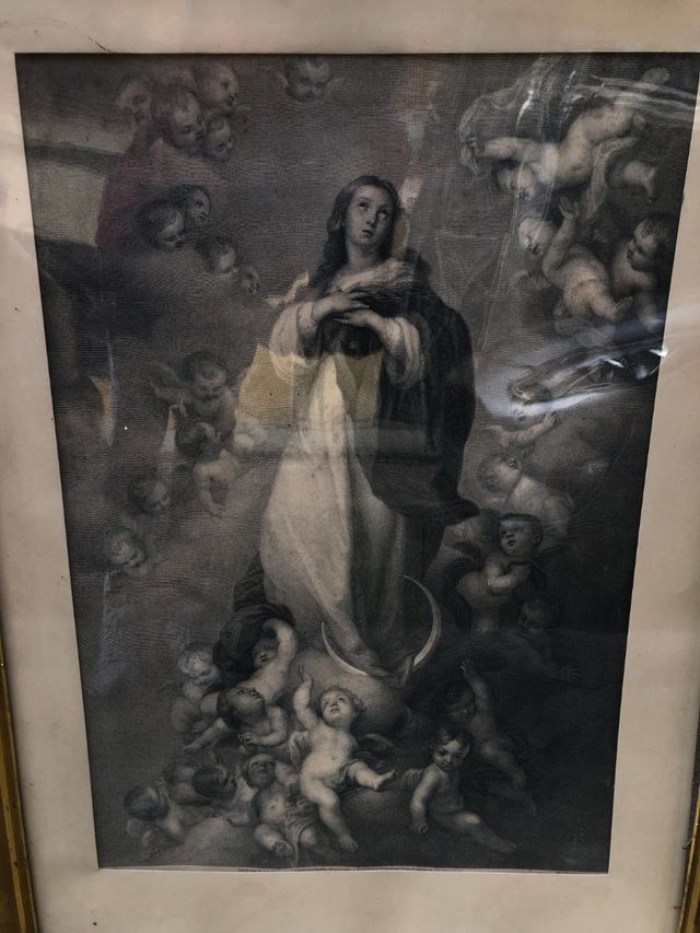 Grabado antiguo Inmaculada Concepción