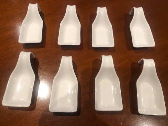8 Cucharitas aperitivo blancas