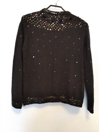 Chaqueta de lana bordada en lentejuelas