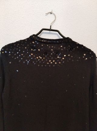 Chaqueta de lana bordada en lentejuelas